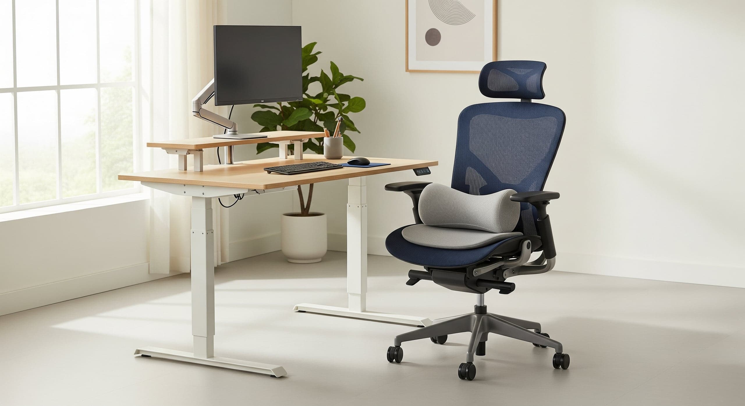 En komplett ergonomisk hemmakontorsmiljö