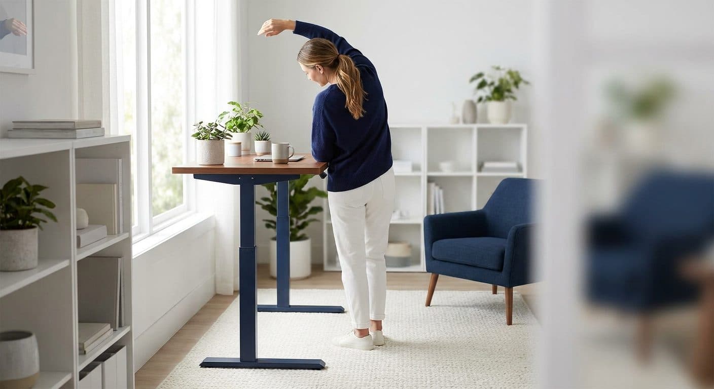 Se lever et s'étirer à son bureau pour garder de l'énergie tout au long de la journée