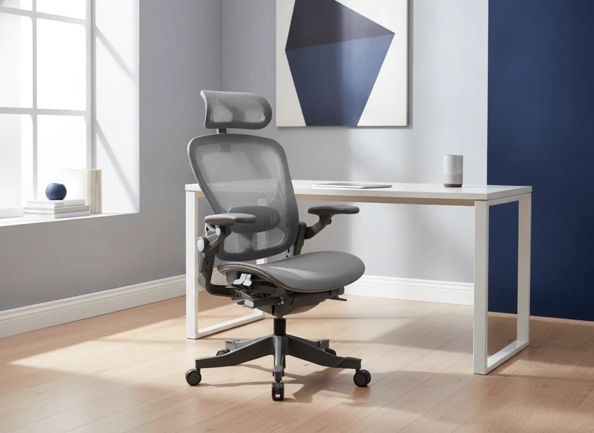 Explorer mesh task chair in a working home office