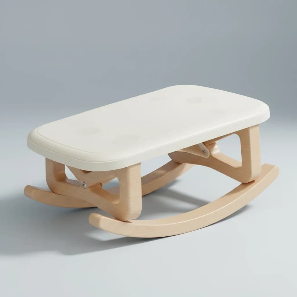 Adjustable-height ergonomic footrest under a desk