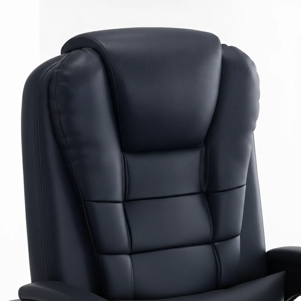 Close-up of the executive chair bonded leather and stitching