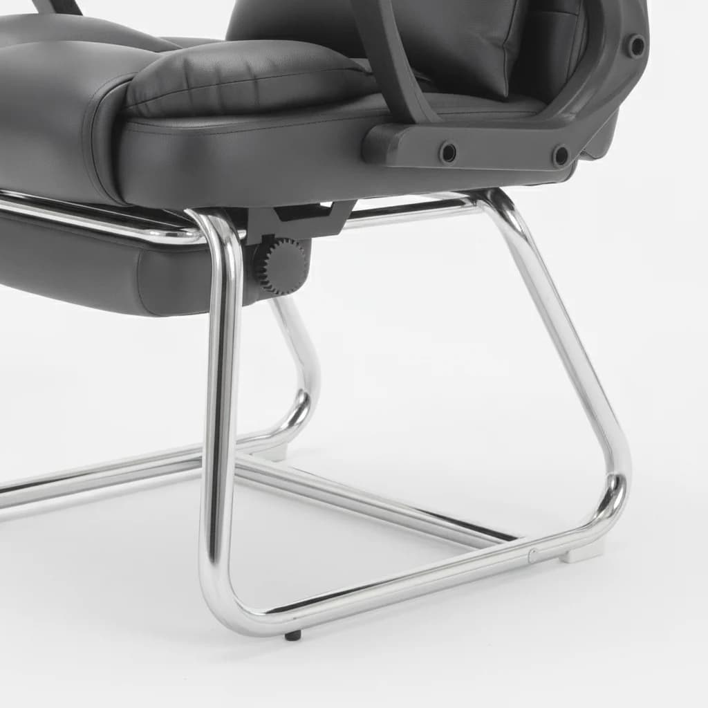 Polished base and recline mechanism of the executive leather chair