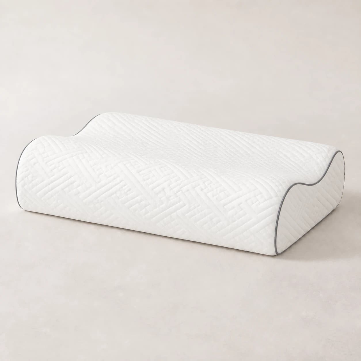 White WaveRest high-profile memory pillow with 9 cm and 11 cm fixed edge rolls