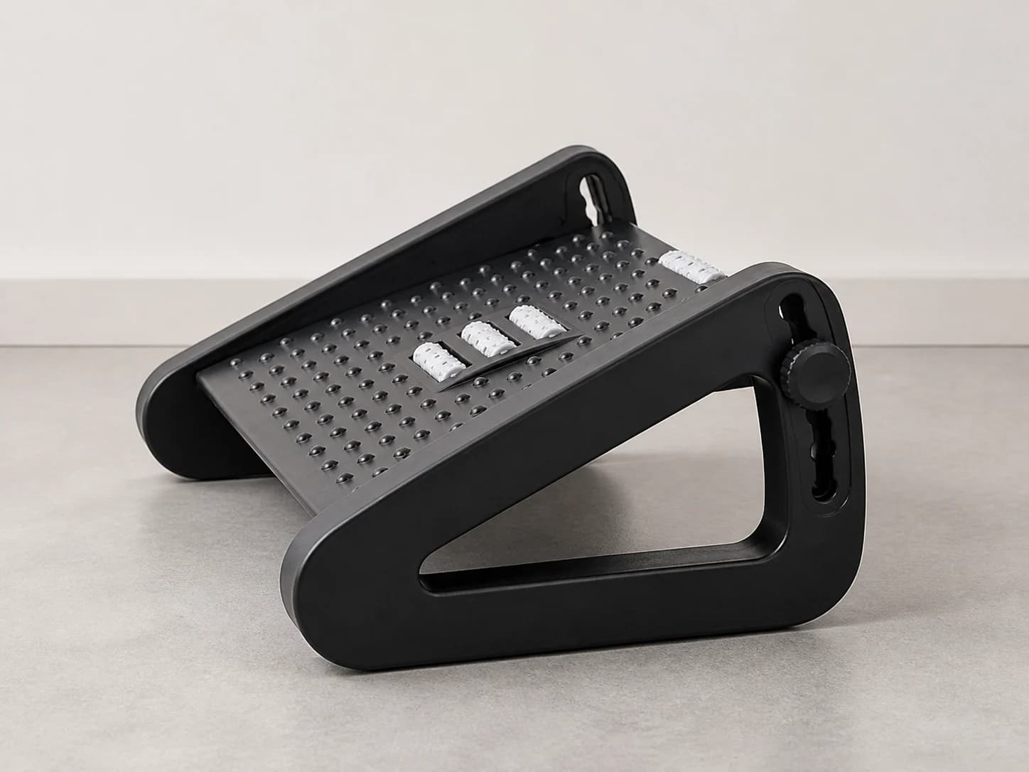 Side view showing the LiftRoll platform angle and adjustment frame