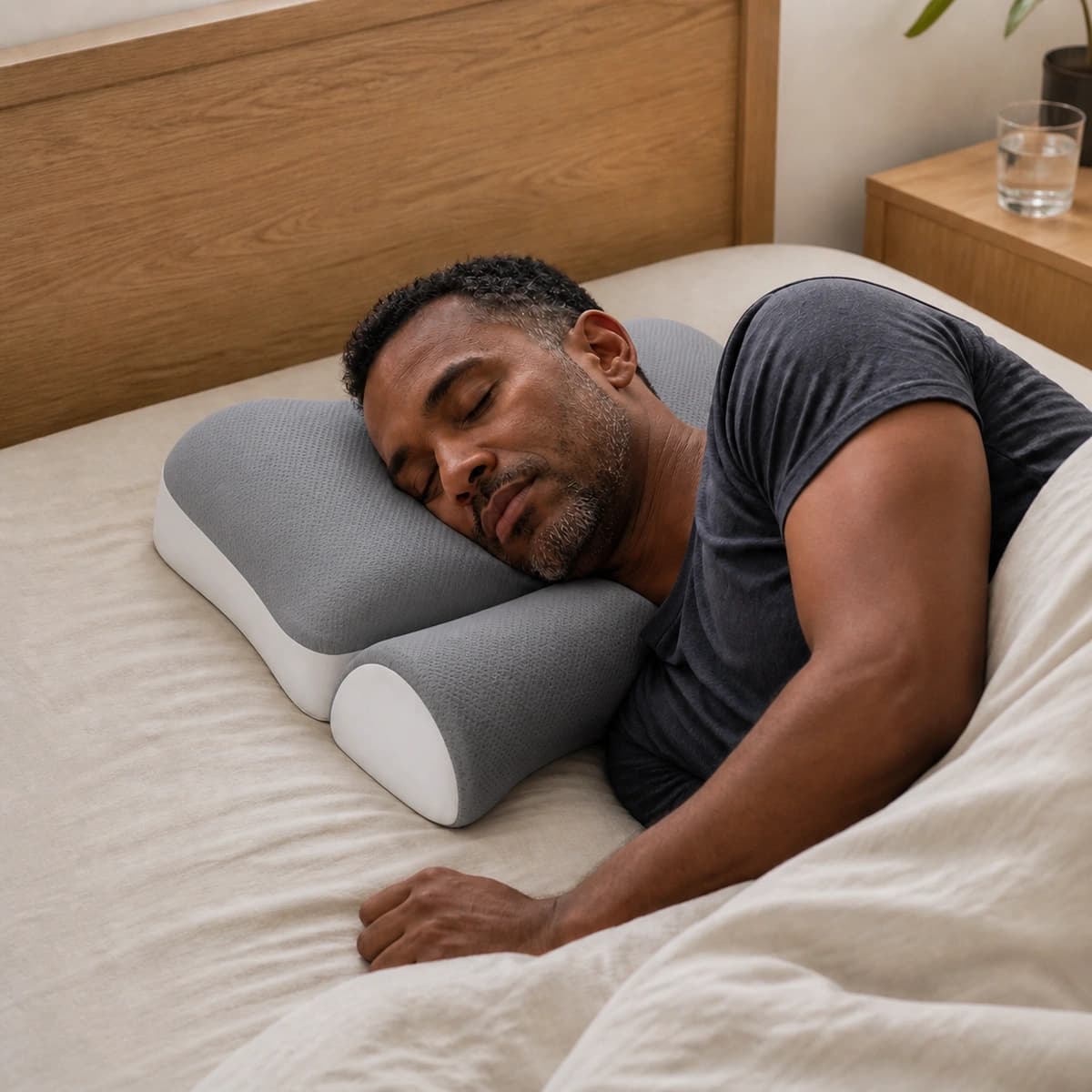 Adult side sleeper using corresponding outer zones of both separate CloudArc components