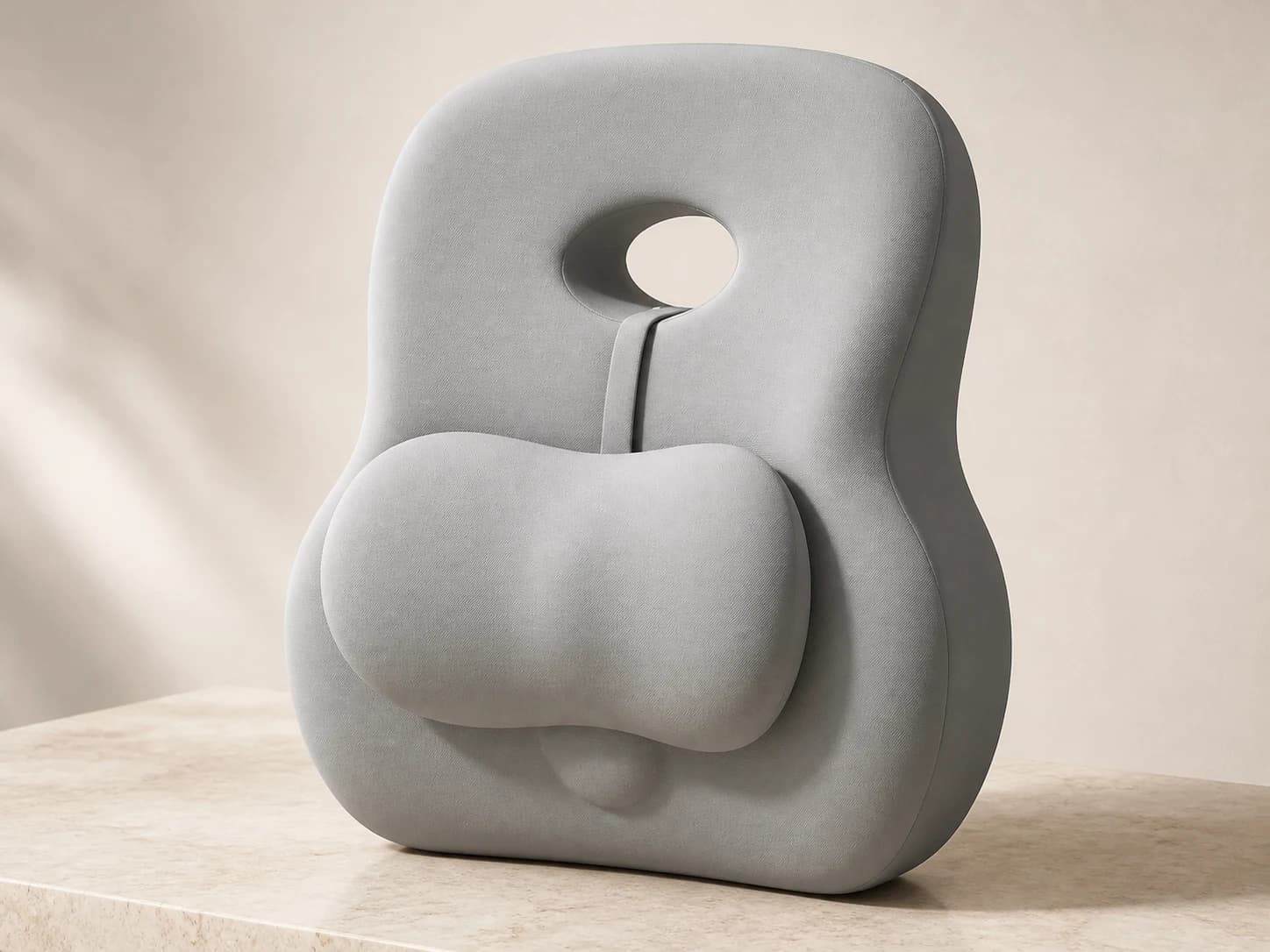 Close studio view of the HaloBack upper oval and centre channel