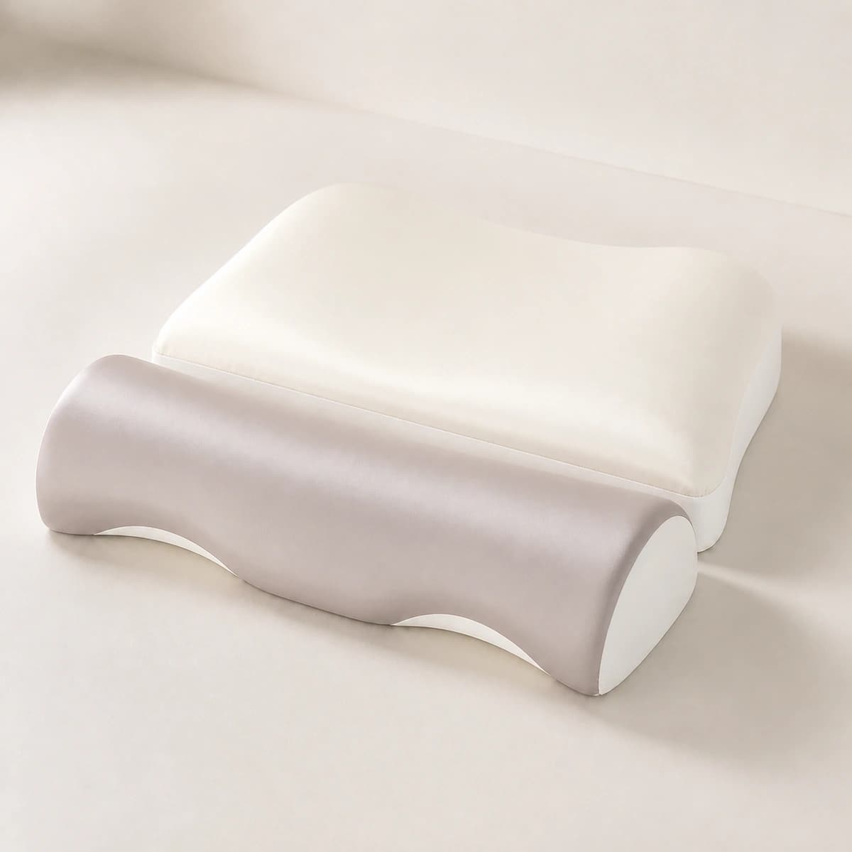 CloudArc Neck Pillow in White / Grey Basic