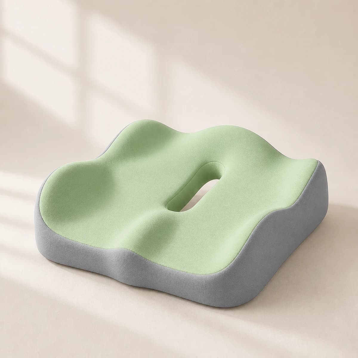 SeatNest Memory Cushion in Grey / Green