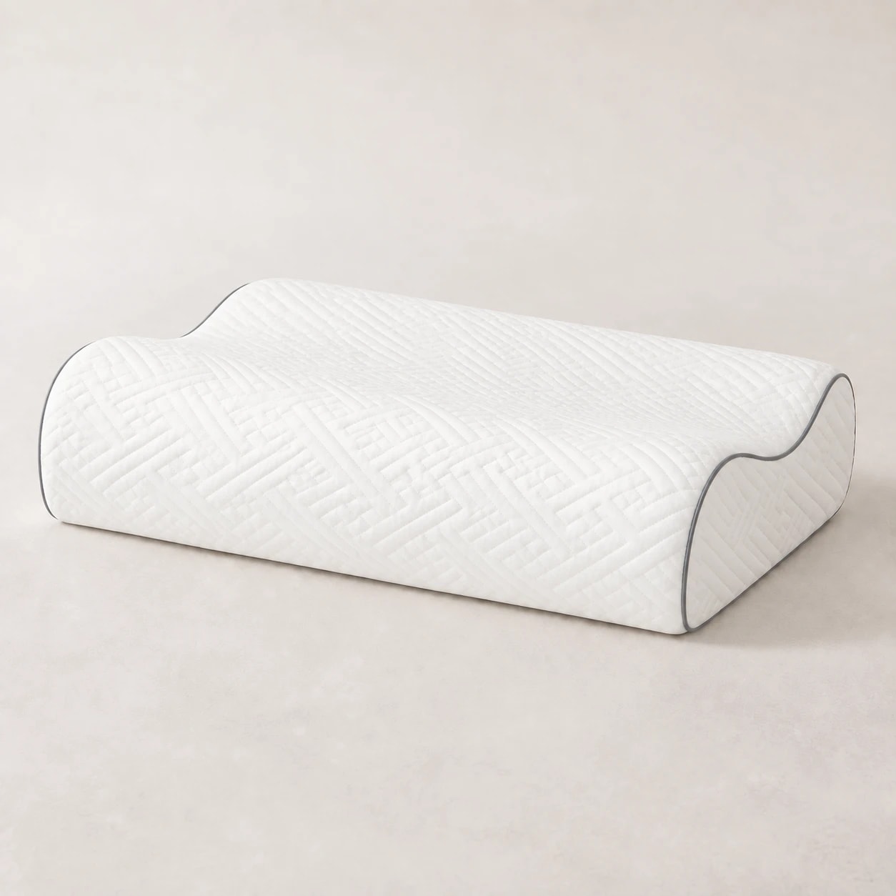 White WaveRest high-profile memory pillow with 9 cm and 11 cm fixed edge rolls
