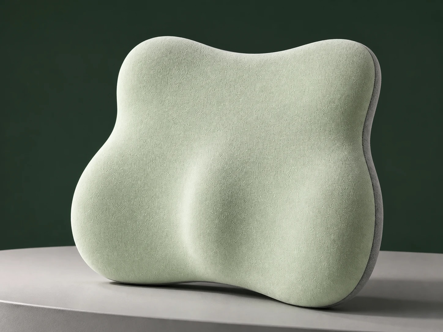 Close front view of the sculpted SitContour lumbar cushion