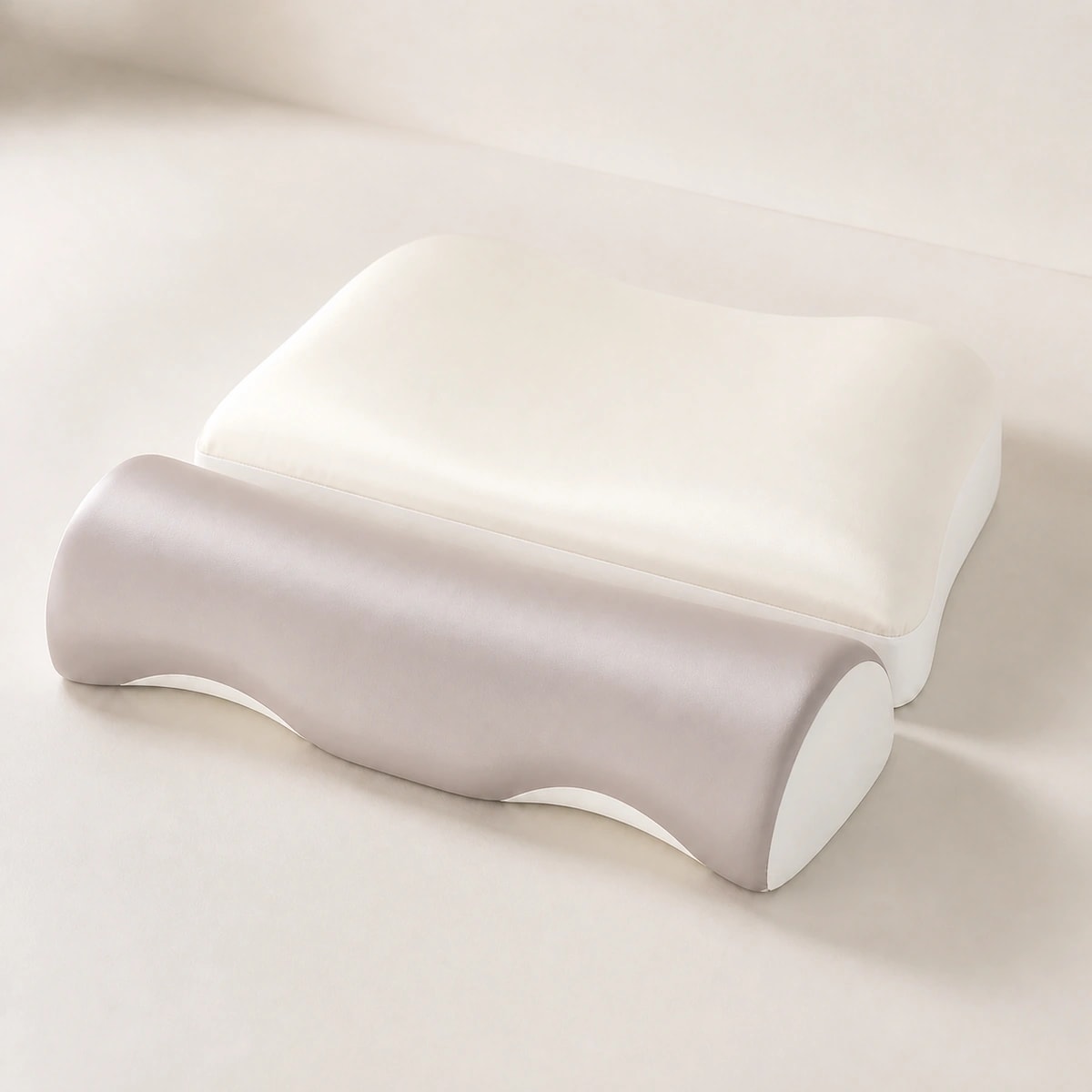 CloudArc Neck Pillow in White / Grey Basic