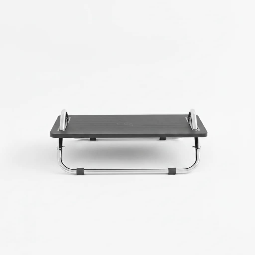Adjustable under-desk footrest shown from the front