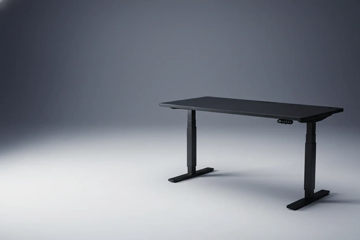 Adjustable standing desk shown from the front