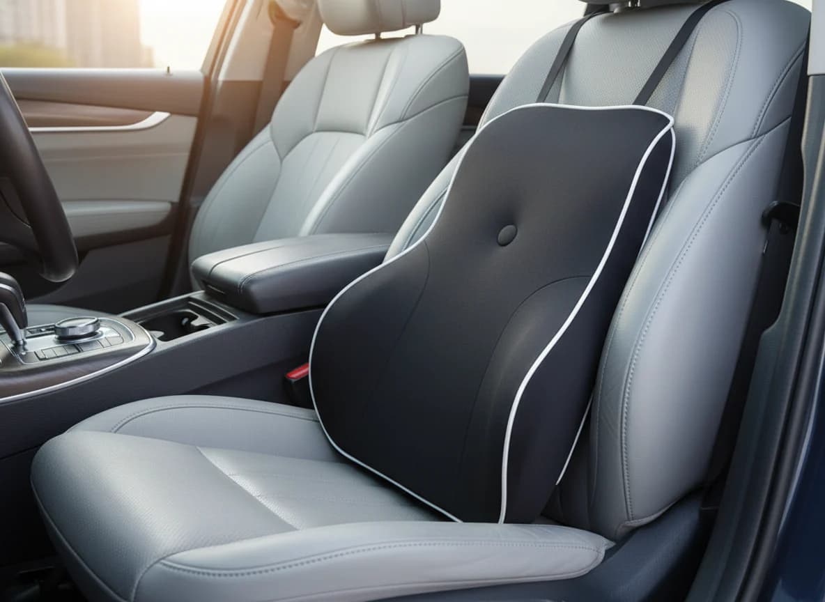 Car lumbar pillow in a vehicle seat