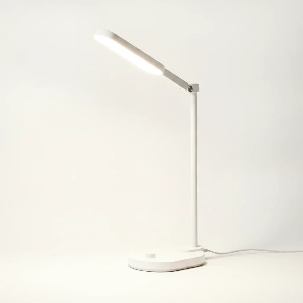Folding adjustable arm and dimmer of the LED desk lamp