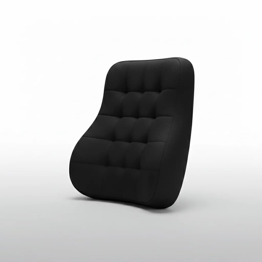 Contoured profile of the lumbar support pillow
