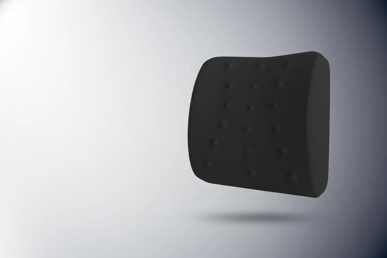 Lumbar support pillow shown from the front