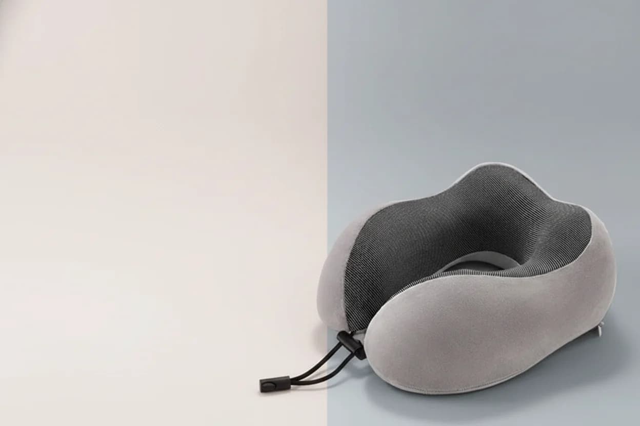 Travel neck support pillow shown from the front