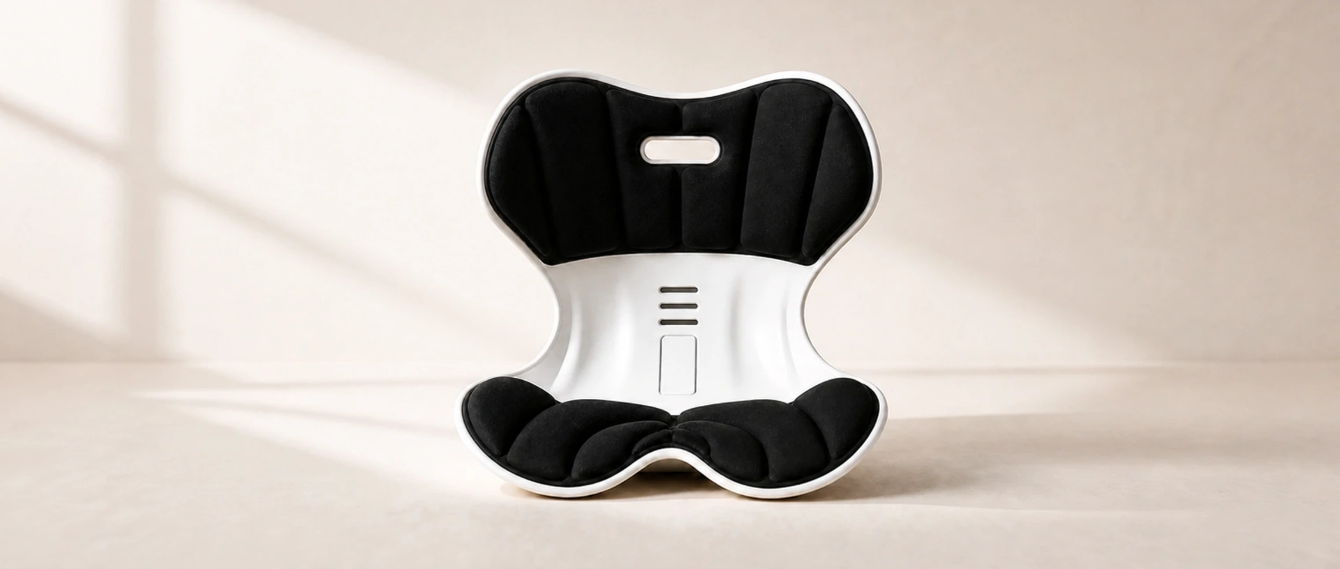 PostureShell Support Seat showing its integrated seat-and-back shell and contact zones