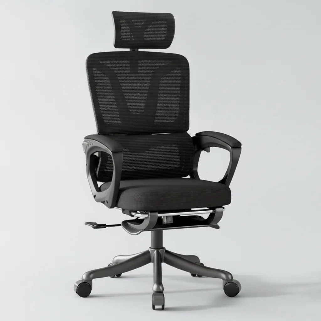 LumaSpine Pro ergonomic office chair with mesh back, adjustable lumbar support and reclining frame for long computer sessions